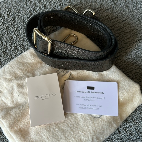 Jimmy Choo Handbag Women’s Rosalie Darkbrown Gunmetal Leather Medium Satchel NWT - Picture 8 of 12